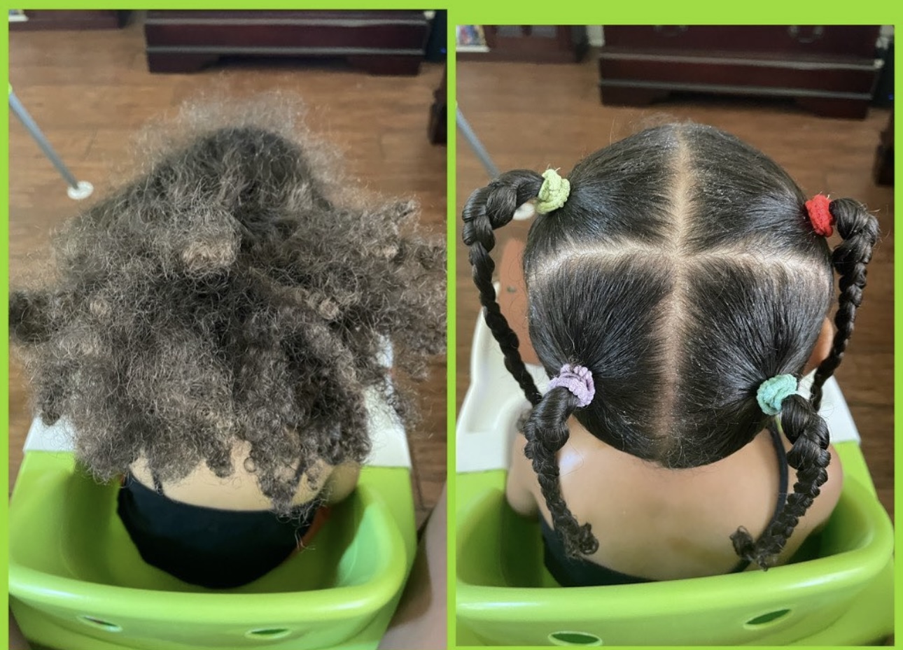 Detangled and nourished child's hair